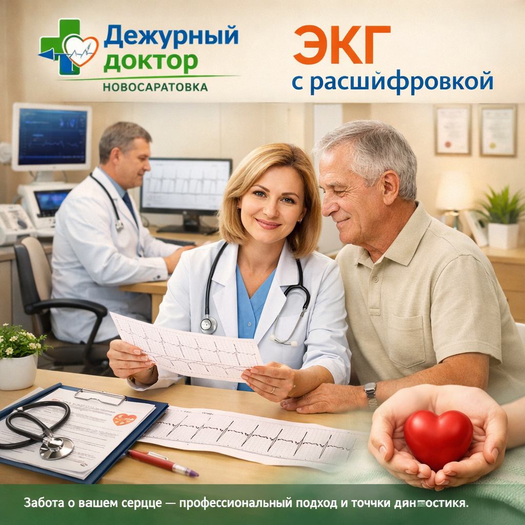 Электрокардиограмма (ЭКГ) с расшифровкой